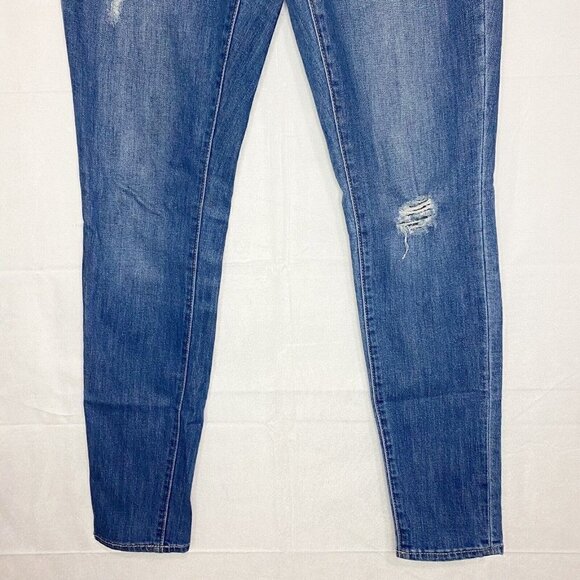 Gap Premium Super Skinny Low Rise Stretch Blue Jeans Size 6 30x28 Distressed - Picture 3 of 8